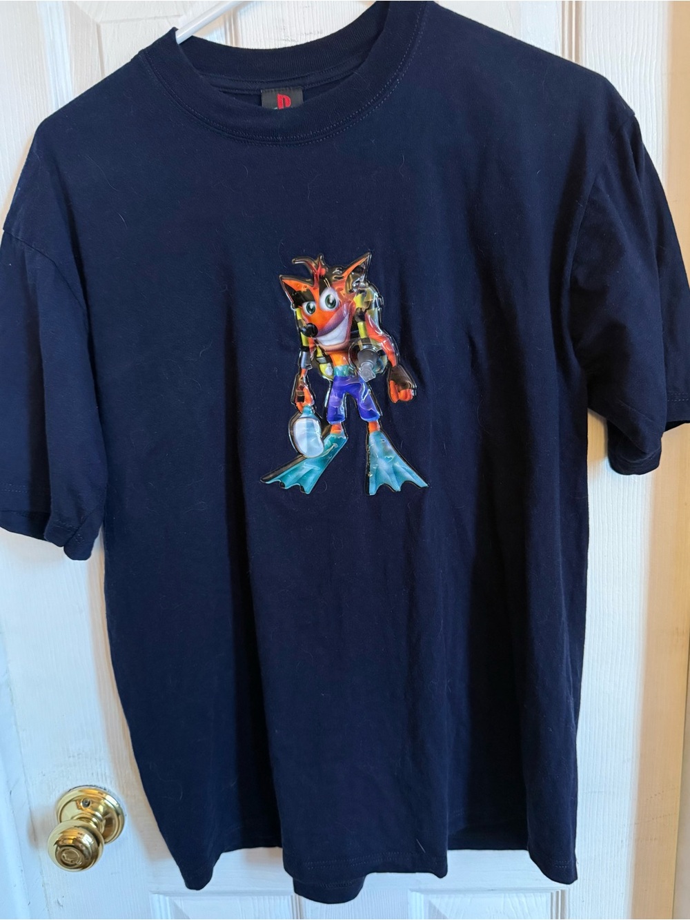 Vintage Y2K PlayStation Crash Bandicoot Scuba Graphic Tee Rare PS1 Shirt